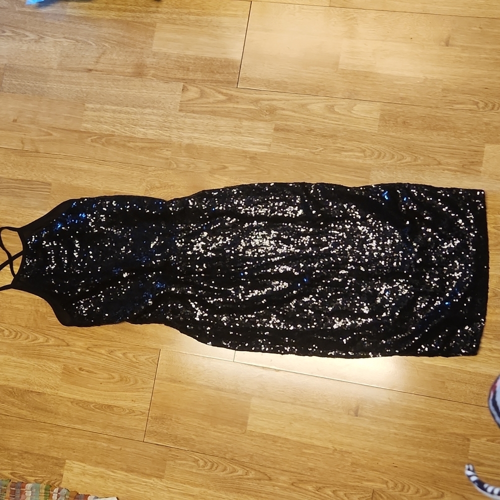 NWT Nicole x Missguided black sequin dress sz 4